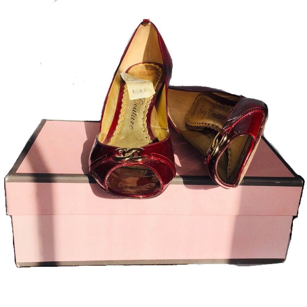 Vintage Juicy Couture Jaipur Red Patent Dorothy Oz Pumps 9